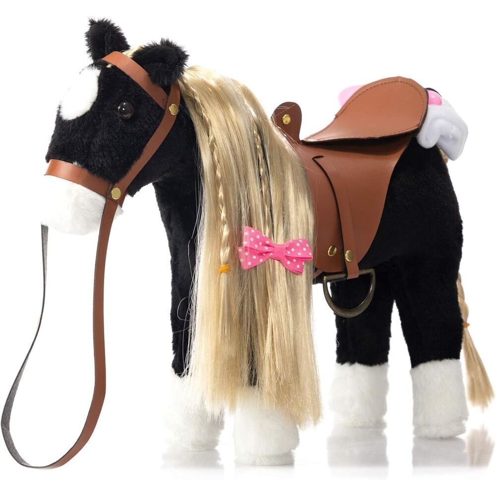 11 inches Holly HOME Black Horse Pretty Stuffed Animal Plush Toy